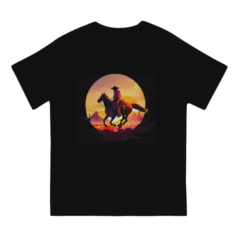 Men Cowboy Rodeo T Shirt Red Dead Redemption 100% Cotton Clothing Funny Short Sleeve Round Neck Tee Shirt Adult T-Shirt