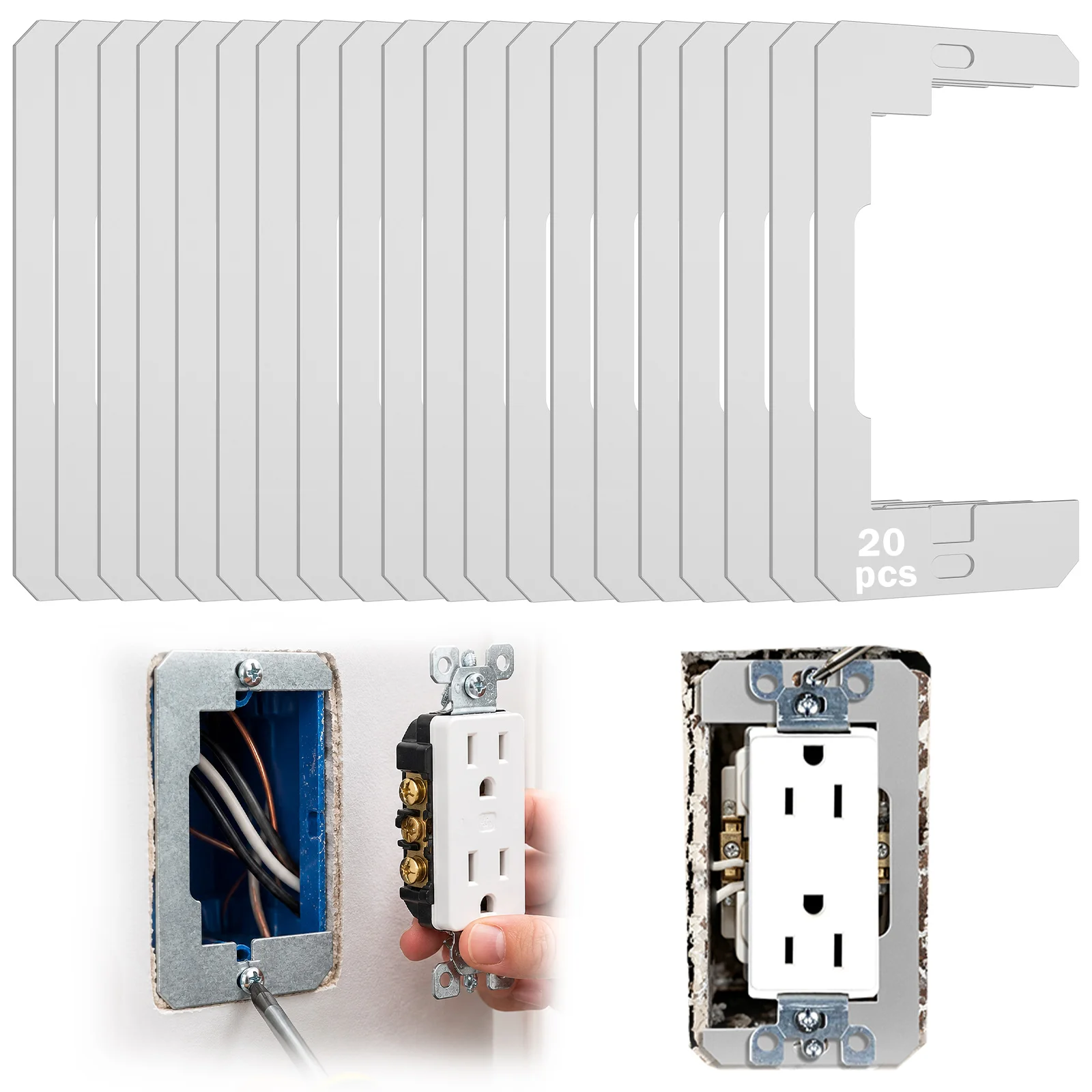 Outlet Wall Plate Spacers Heavy Duty Galvanized Metal Shims For Loose Recessed Electrical Boxes Flush Mount Switch Leveling Kit