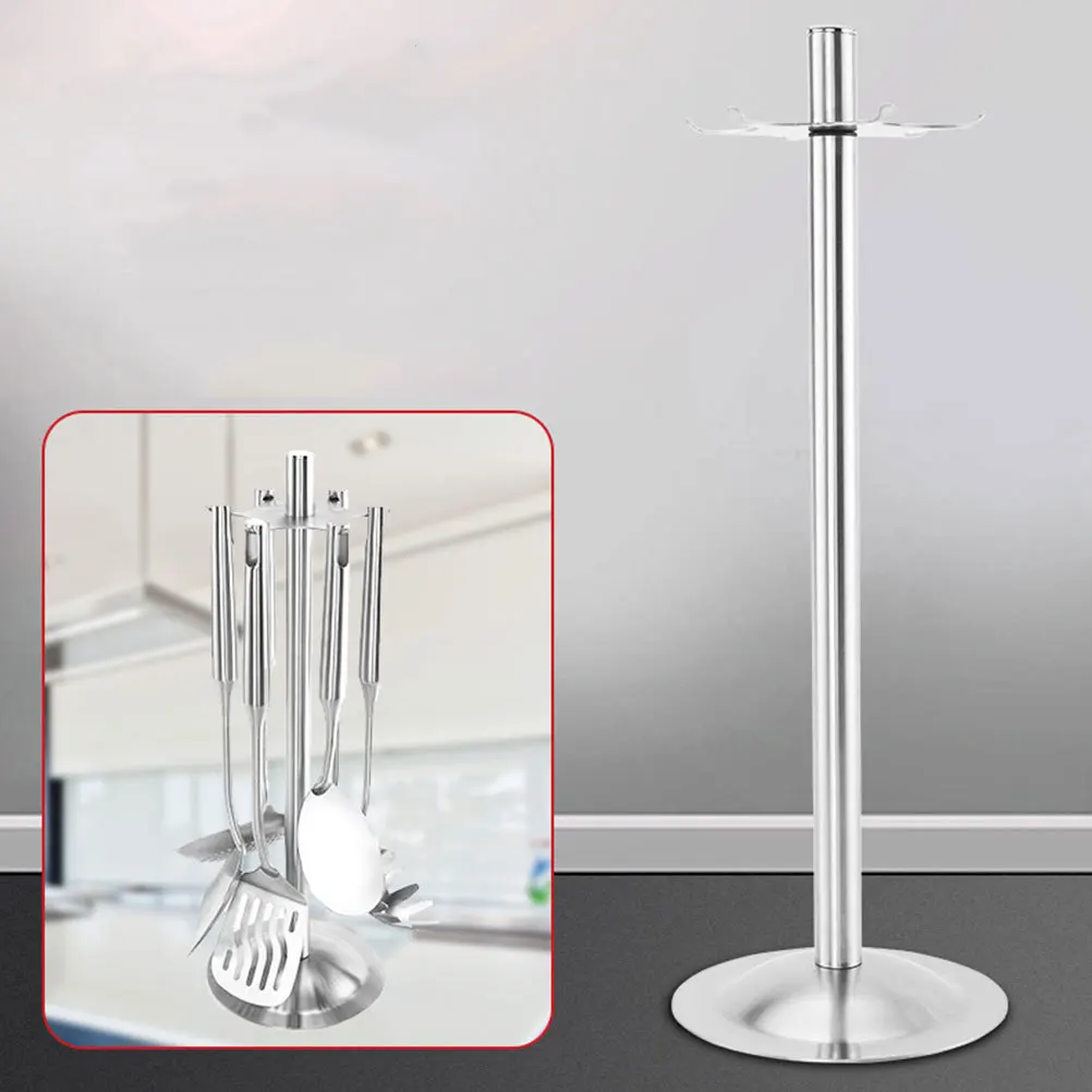 

1Pcs Stainless Steel Kitchenware Rack Shovel Spoon Holder Rotating Spatula Organizer Kitchen Storage Stand