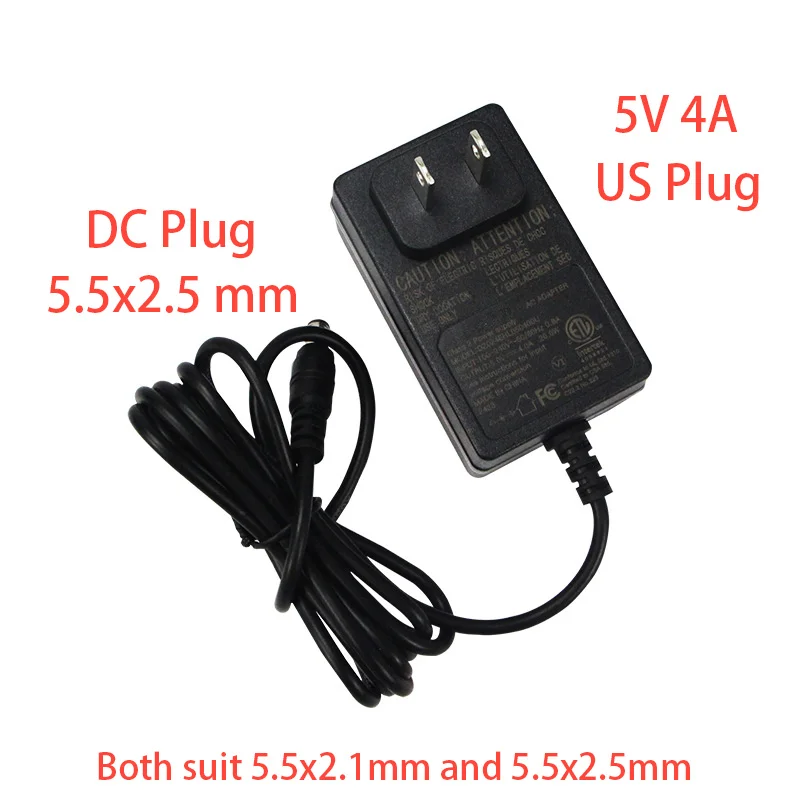 

Universal Power Adapter AC 110-240V DC 5V 4A 20W US Plug Supply Charger adaptor for LED Lamp LED light strips CCTV