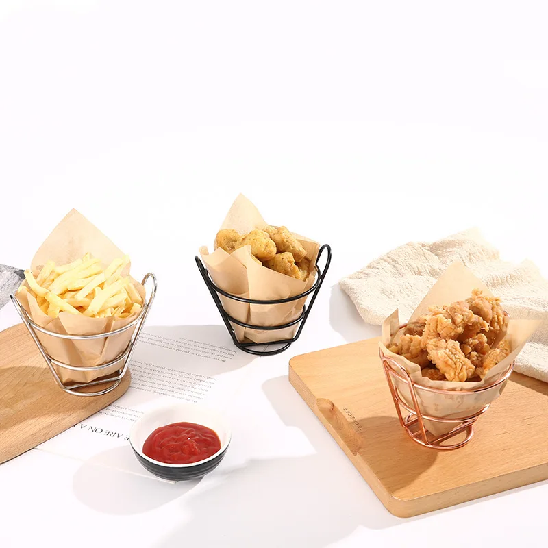 

Snack Fries Basket Iron American Fries Food Tray Creative Unique Western Snack Food Basket