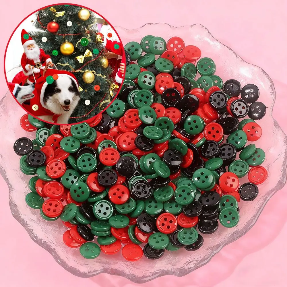 24/46/68 Stück Rot Grün Schwarz WeihnachtsknöpfeWeihnachtsdekorationszubehörDIY Bekleidungszubehör,Weihnachtsgeschenkzubehör