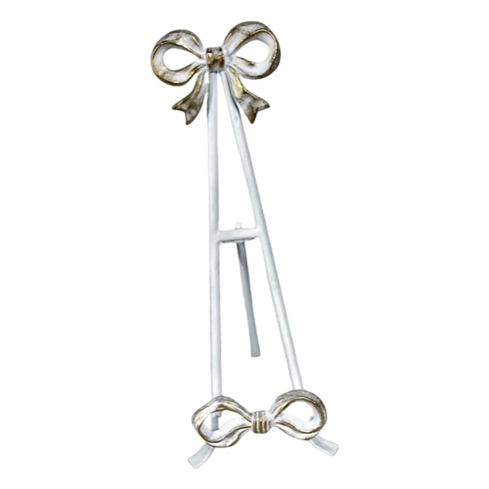 

Metal Cookbook Display Rack Holder with Bow Design Accessory 12x14x39.5cm Elegant Easy Assembly for Artwork Multipurpose