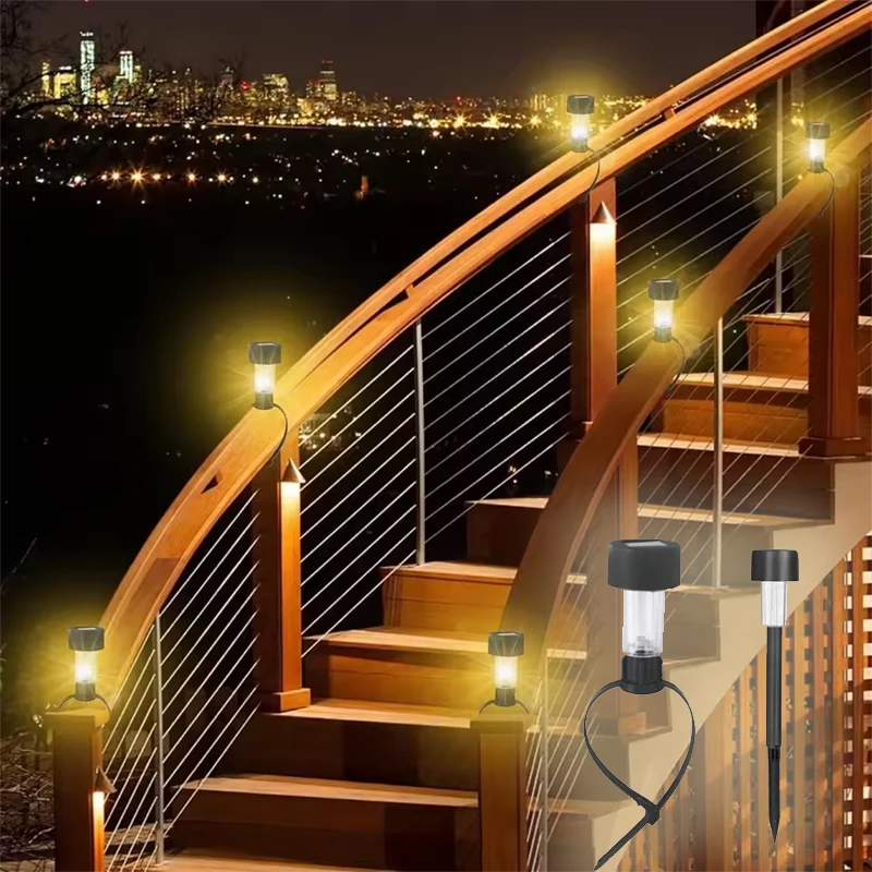 1Pcs Solar LED Light Railing Decoration Lights Outdoor Lights Waterproof Courtyard Lawn Lamp for Garden Lawn Pool Railing