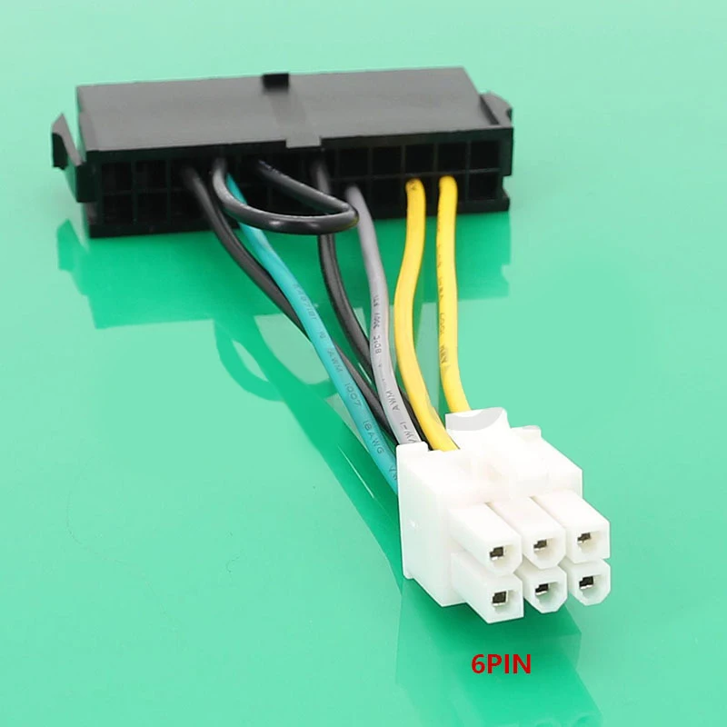 24Pin Female To 6P Male Power Adapter Converter Cable For Dell 6 PIN 3060 7050 Mainboard image 3