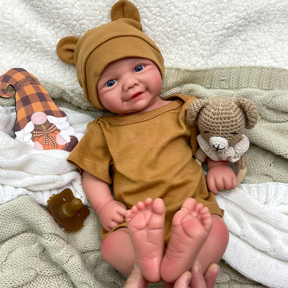 43cm Comfort Support Silicone Reborn Baby Girl Soft Skin Texture Comfortable Holding Calming Doll for Dementia Patients Daily Accompany ﻿