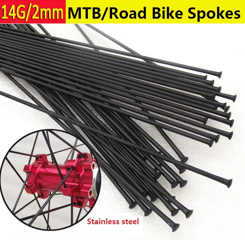 Bicycle spokes MTB stainless steel spokes 26 inch 27.5 inch 29 inch straight head spokes road bike elbow steel bar bicycle parts