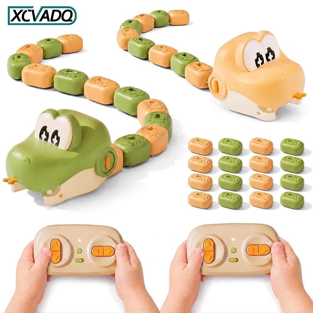 Magnetic Remote Control Snake Game,Tabletop Party Magnetic Snake Game Toy Eating Itself with Remote Control, Lights and Sounds