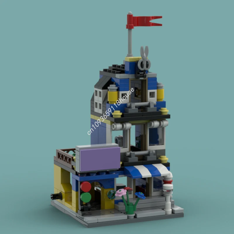 

223 шт. MOC обучающая модель для парикмахерской, строительные блоки, рождественский подарок, премиум-класса «сделай сам», предназначенная для взрослых и любителей хобби