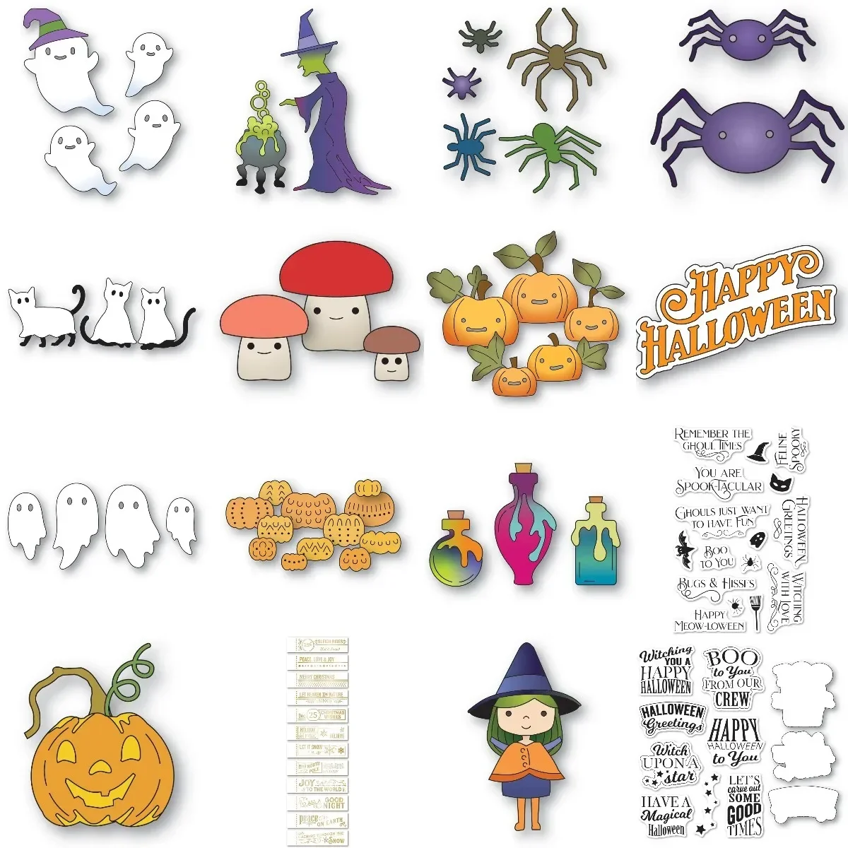 Lavish Happy Halloween 2024 New September Metal Cutting Dies Scrapbook Diary Decoration Embossing Template Diy Greeting Card