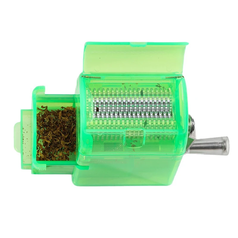 Portable Hand Cranked Dry Herb Muller Shredder Grinder with Clear Top Storage Case for DIY Home Tobacco Pipe Accessories