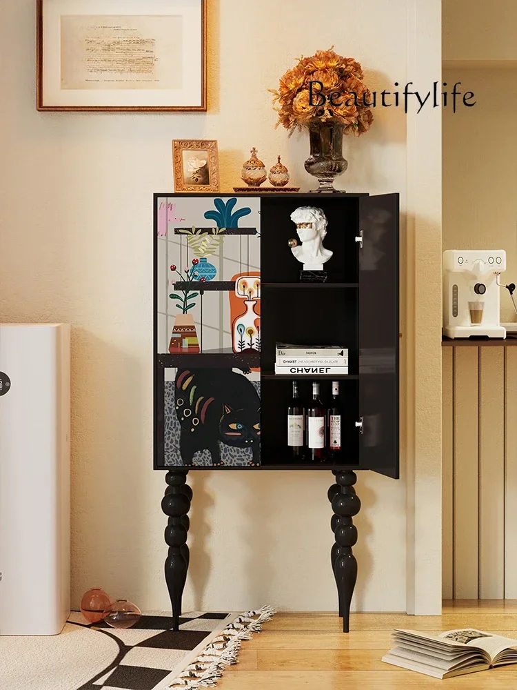 

American-Style Mid-Ancient Floor High Foot Cabinet Household Solid Wood Locker