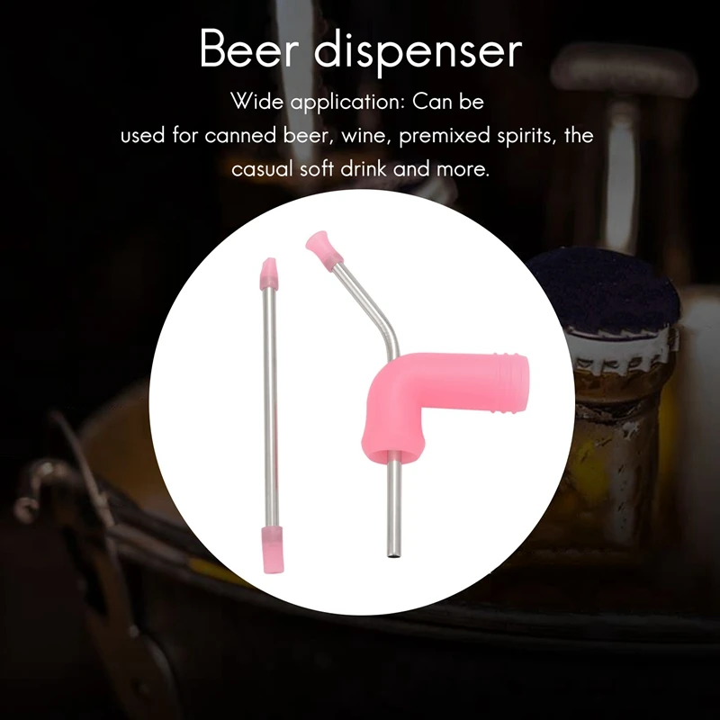 Beer Snorkel, Double Beer Snorkel, Beer Dispenser Pink