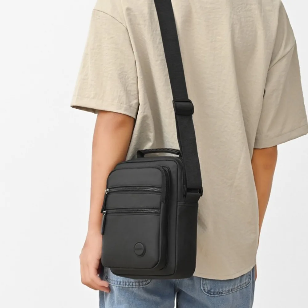 Multi-layer Men's Crossbody Bag Oxford Cloth Large Capacity Male Business Bag Solid Color Casual Single Shoulder Bag Daily