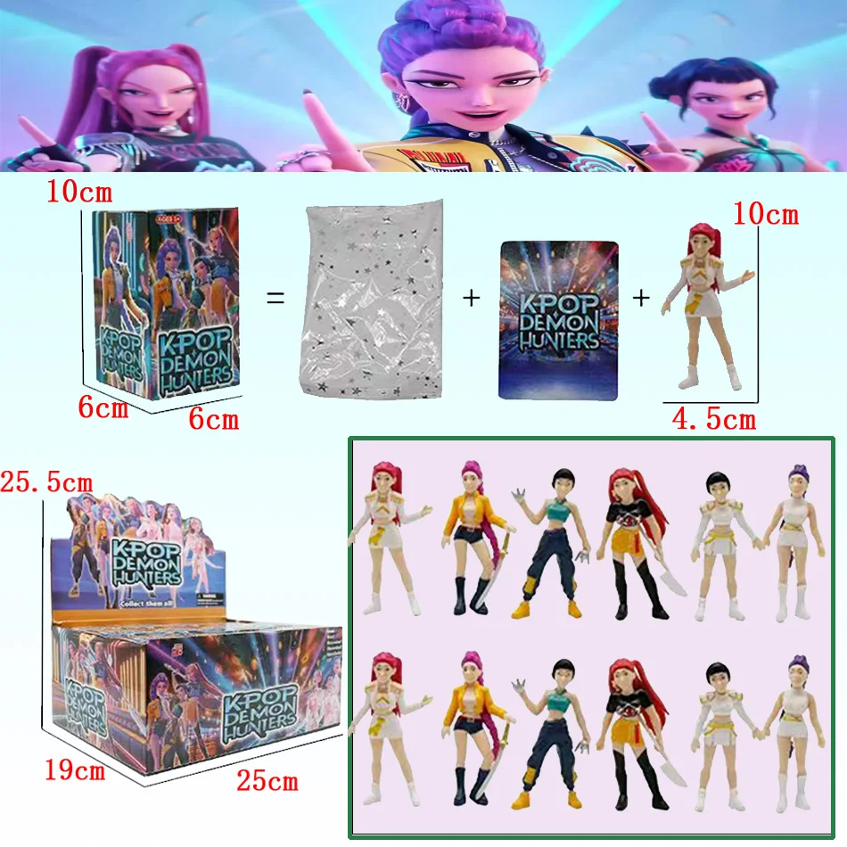 新しいK-POPデモンハンターズフィギュアシリーズブラインドボックス、ダーピーズ・タイガー、ルミ、ミラ、ゾイ、スシー、フィギュアドール、ミニデコレーションモデルおもちゃ、女の子へのギフト