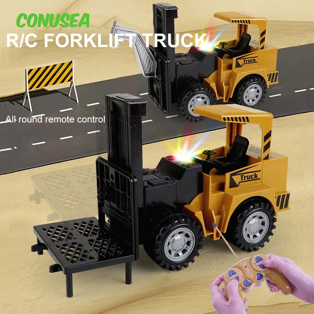 1:24 Rc Car 5Ch Engineering Truck 2 In1 Remote Control Simulation Forklift Crane Remote Control Radio Control Cars Toys for Boys