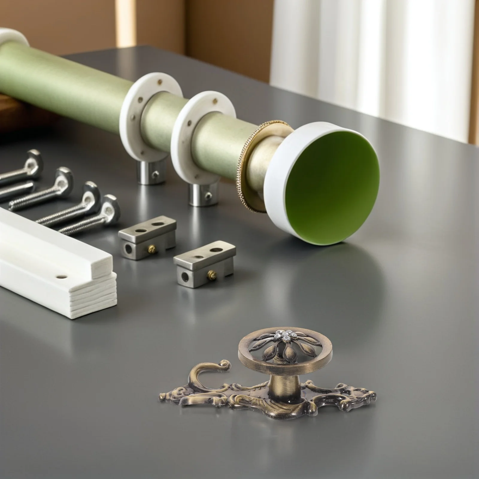 

1Pair Curtain Hooks Vintage Sunflower Pattern Zinc Alloy Decorative Window Holder Tiebacks Multi-Function Wall Hanger for Drapes