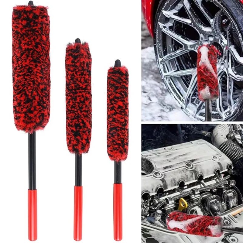 Car Wheel Brush Kit,Wheel Cleaning Brush & Detailing Brush For Vehicle Motorcycle Rim Fenders Engine Exhaust Tips