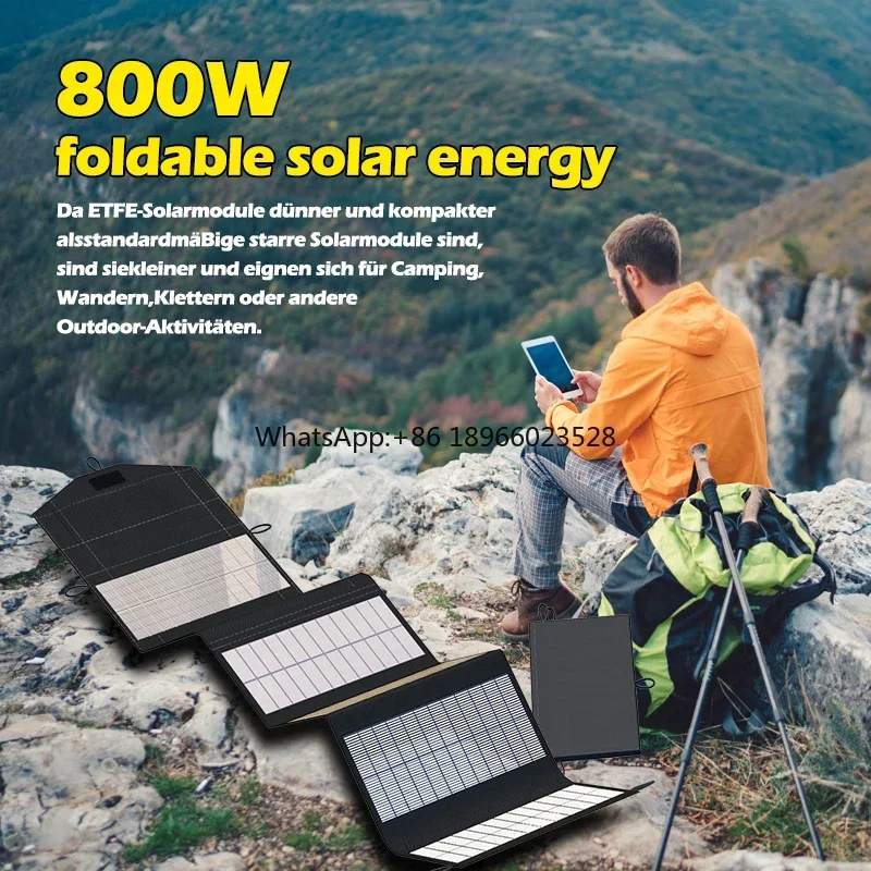 

800W Portable Polysilicon Solar Panel Charger USB 5V DC Foldable Solar Panel For Phone Charge Power Bank For Hiking Camping