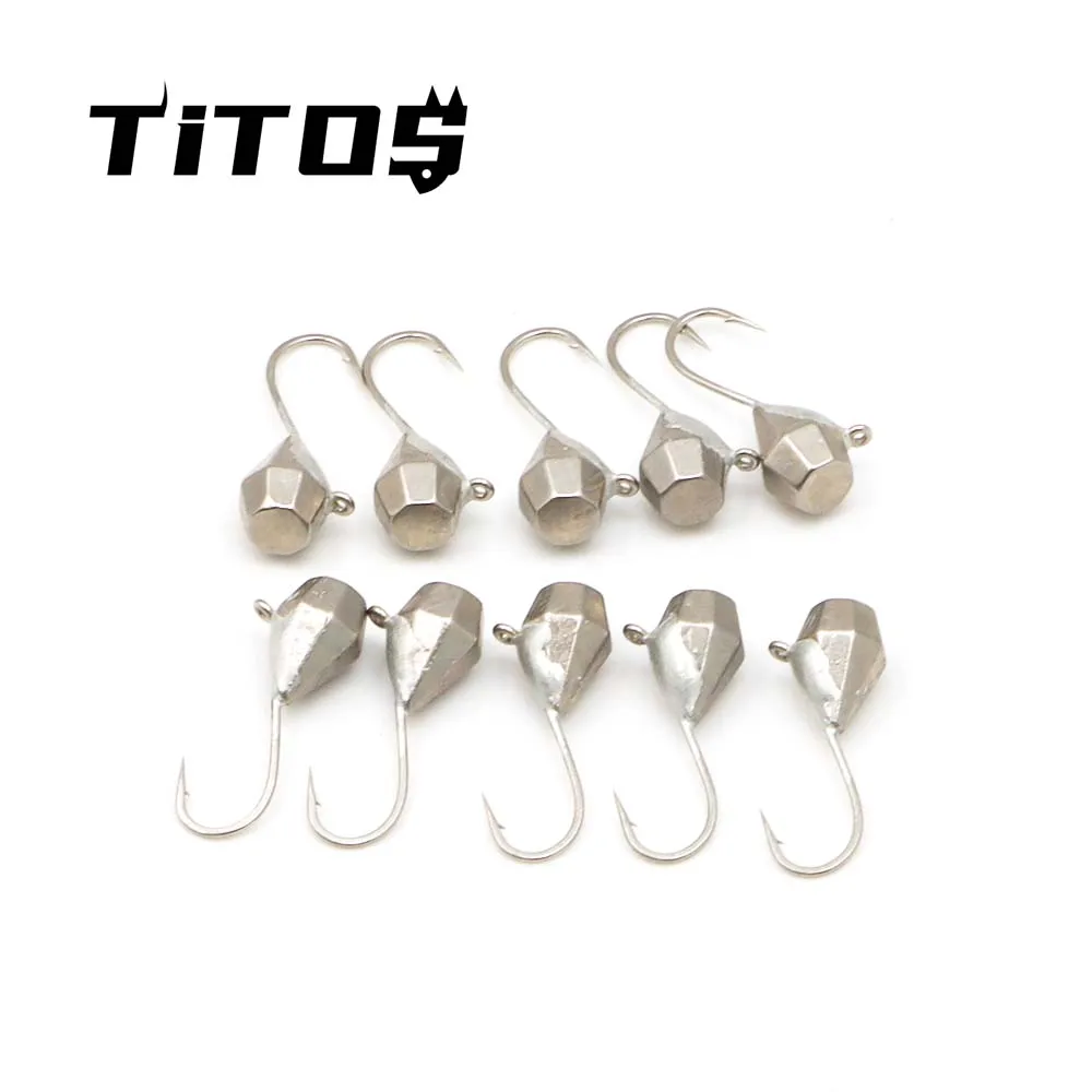 Hot sale Octagon ice fishing 5 Pcs Jig Heads Fishing Hooks Tube bait jighead Worm lure Fishhooks for Bass Crappie Salmon Fishing