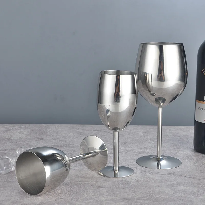 

Steel Wine Glass Goblet Drinking Cup Champagne Glass Party Home Bar Supply