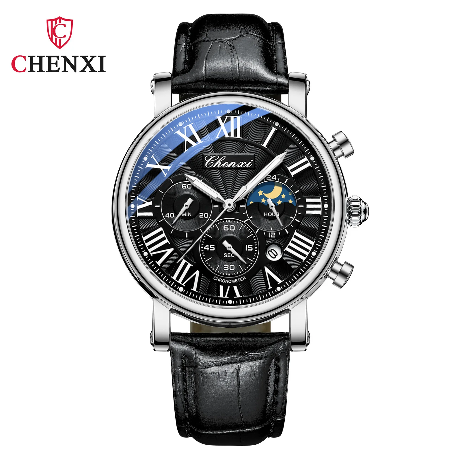 Men's Quartz Watch, Fashion Business Multi-function Analog Dial