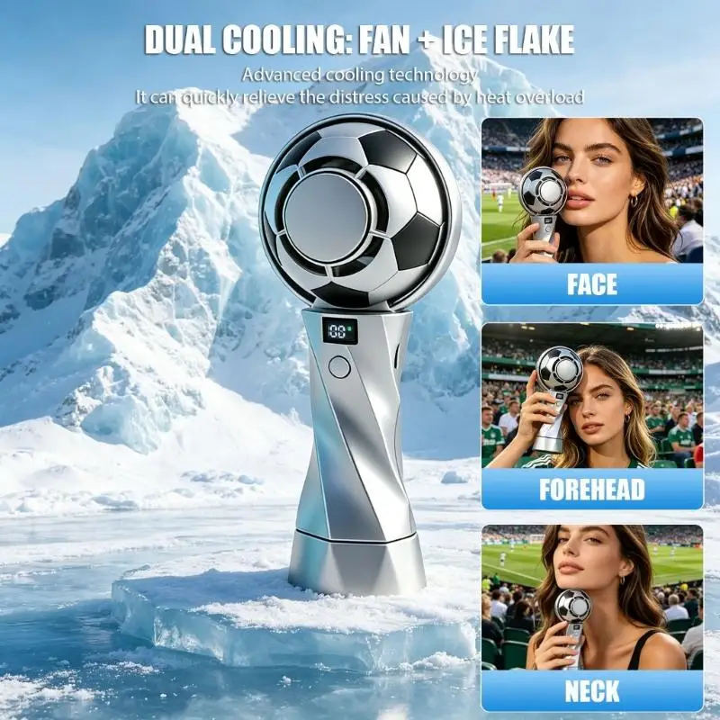 Rechargeable Handheld Cooling Unit With Ice Pad And Digital Display 6 approaches For Face Body Office Outdoor Exercise U