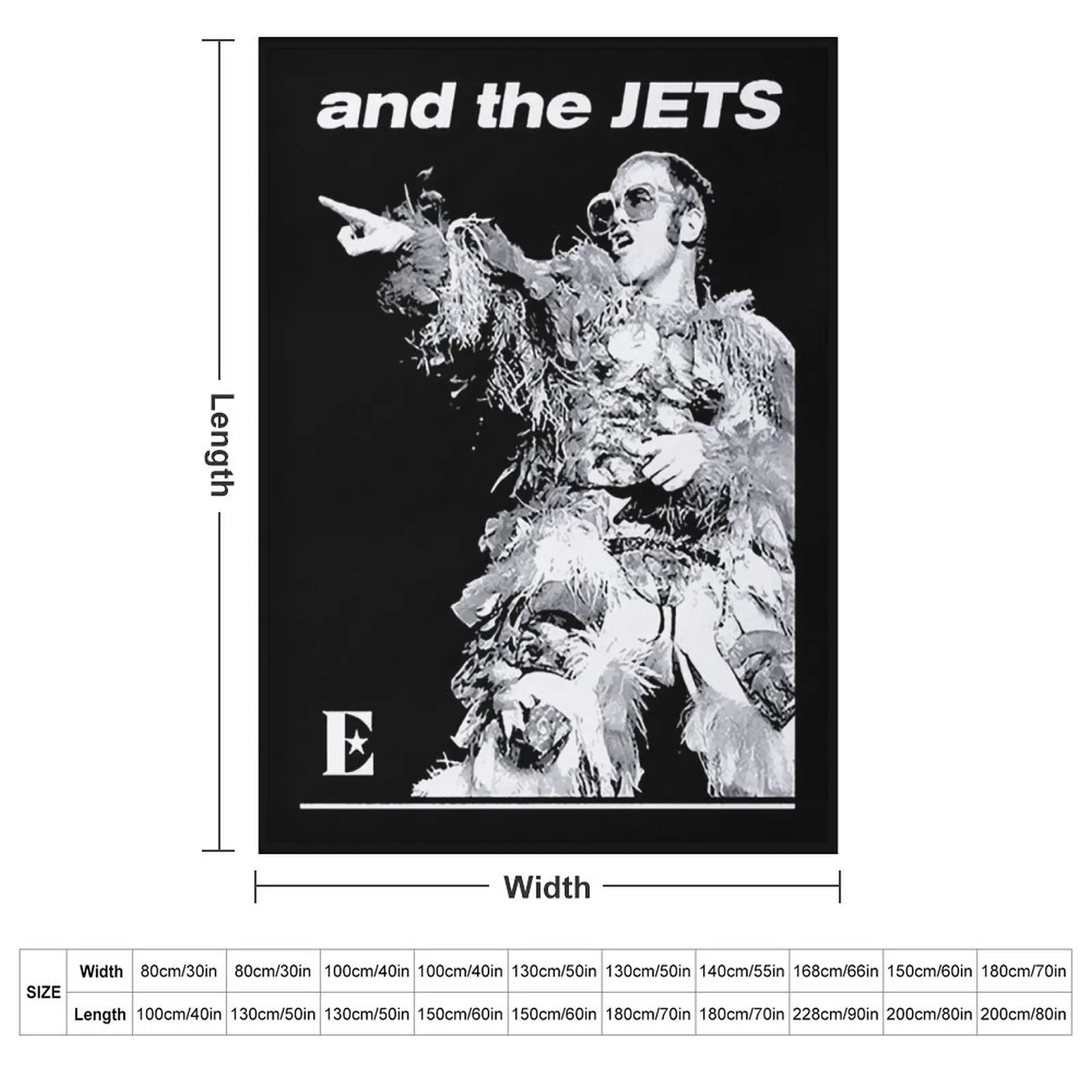 Bennie And The Jets Customisable Name Black T-Shirt Throw Blanket couch cozy soft plush fuzzy picnic outdoor blanket