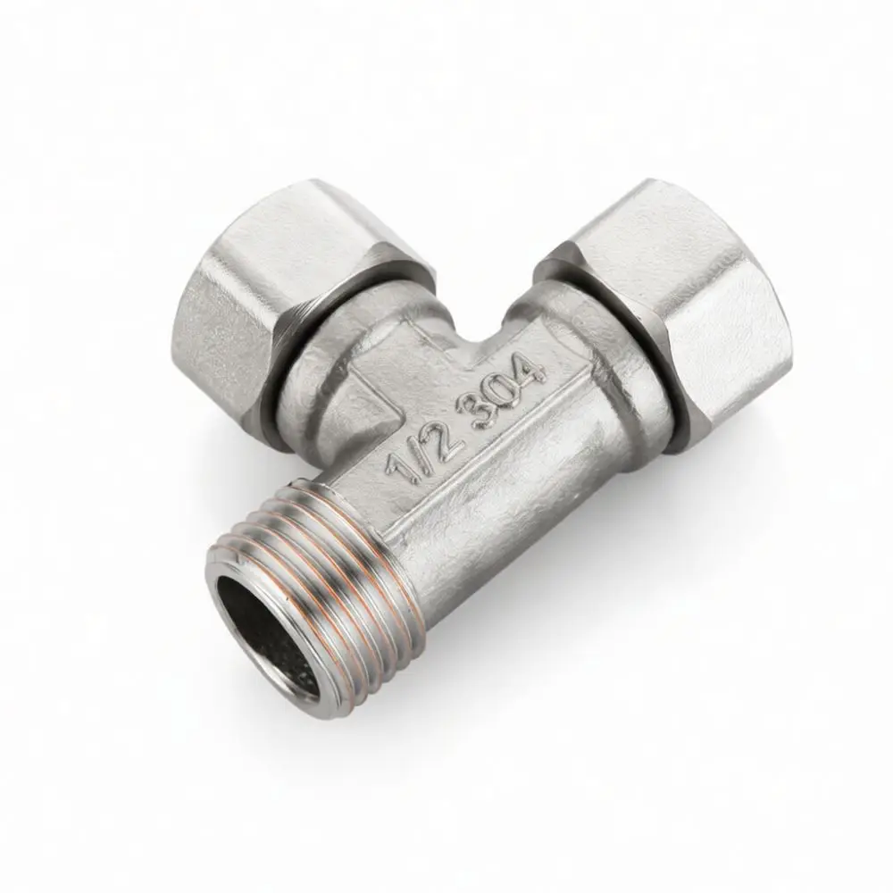 Reliable 304 Stainless Steel Union Tee Adapter Male Female Threaded Fitting For Water Heater Gas Pipe System Connector