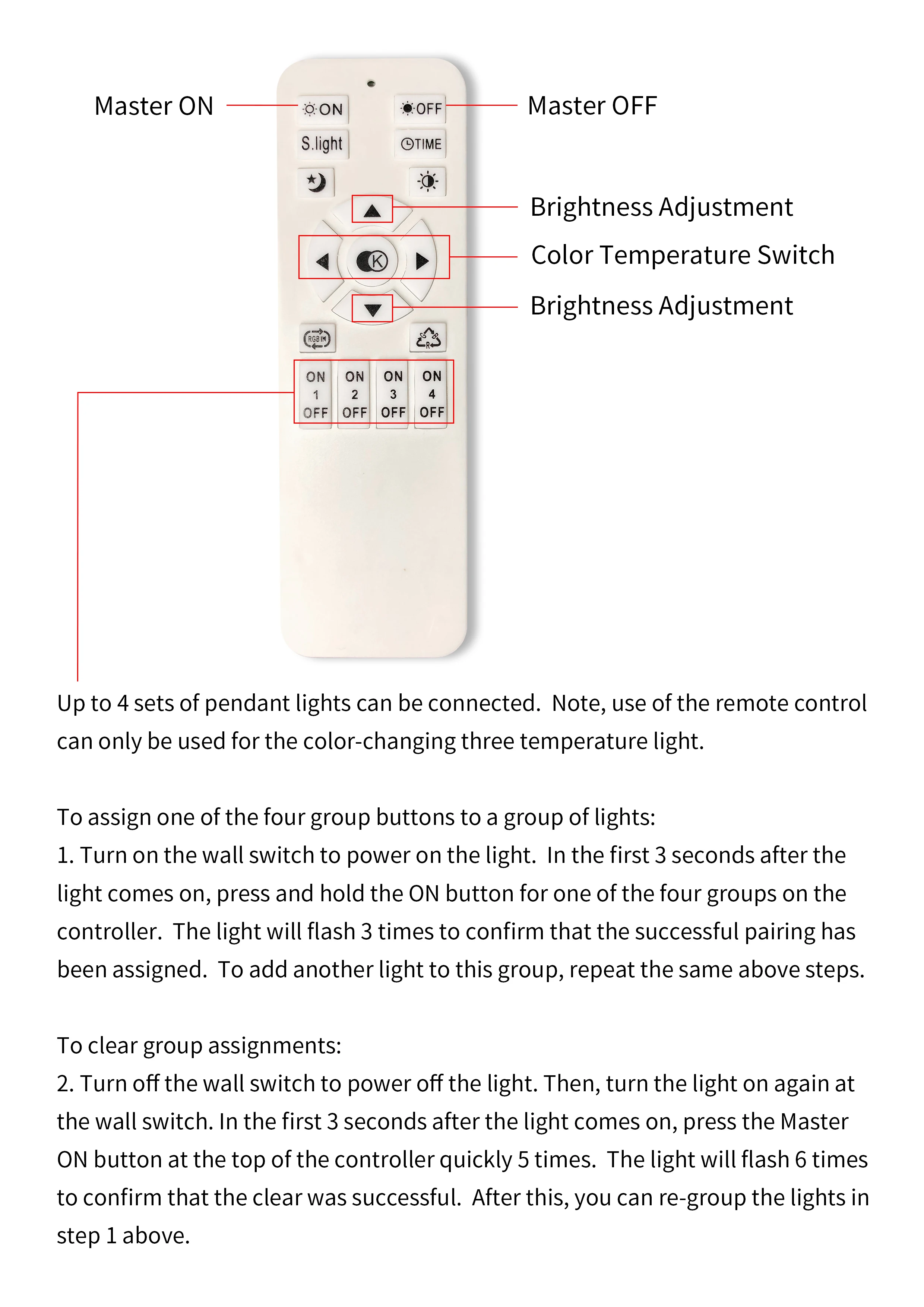 Remote Control For LED Pendant lamp Floor lamp