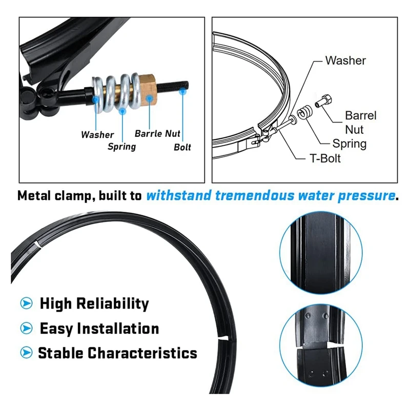 Tension Control Clamp Kit For Clean & Clear Plus Cartridges Filter 240 320 420 520 For Pentair FNS Plus