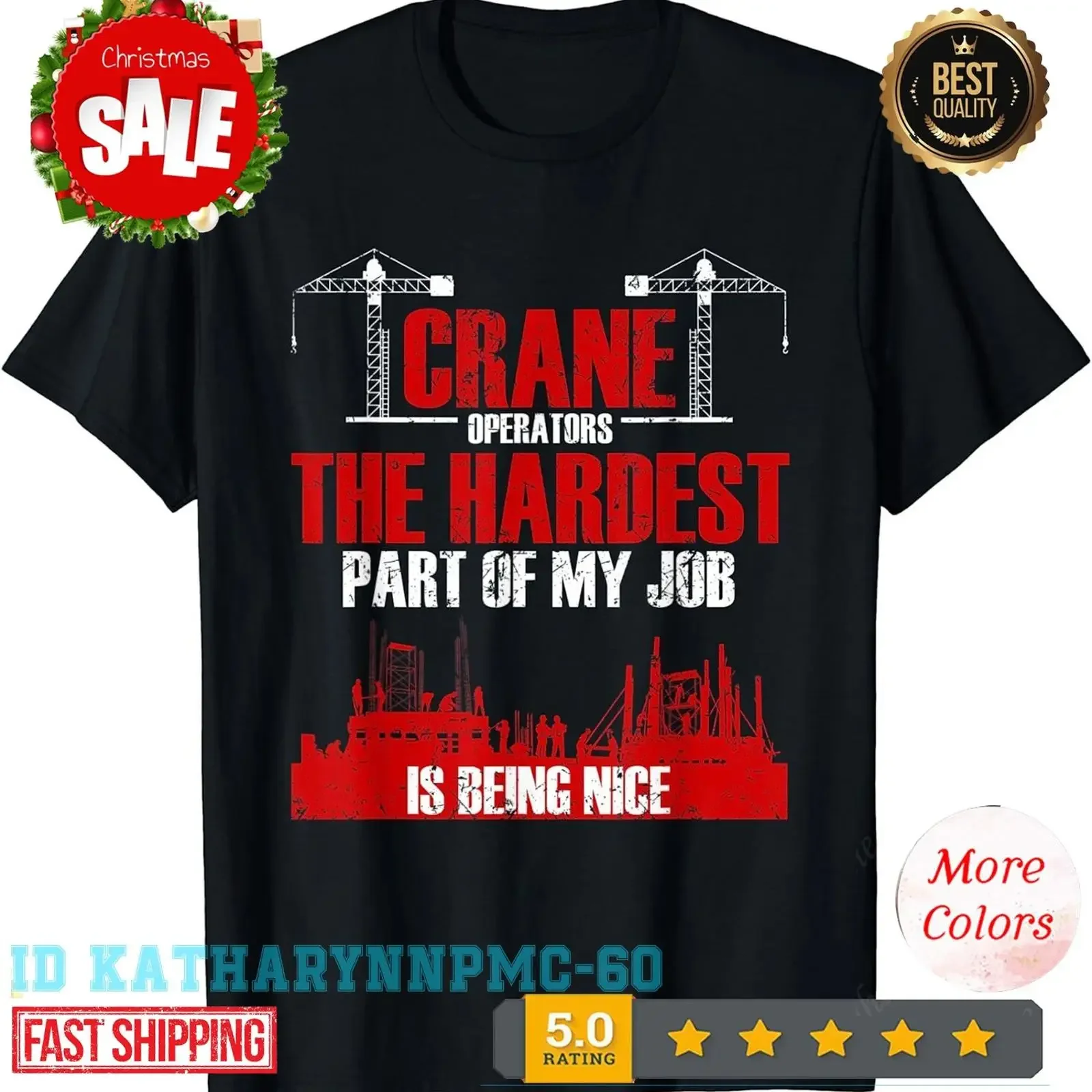NEW LIMITED funny crane operator construction worker Best T Shirt vintage Washed streetwear Comfortable Top For Everyday Wear