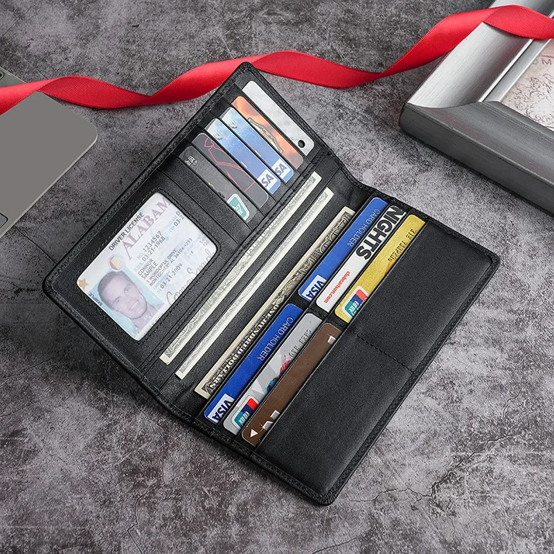 

Men's Durable Oil Wax Leather Rfid Blocking Wallet for Men Multi Styles Slim Bifold Genuine Leather Multiple Card Holder Purses