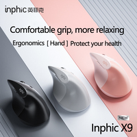 INPHIC X9 Vertical 2.4G Wireless Mouse Comfortable Silent Office Mouse Suitable Laptops Desktop Computers  Home Applications
