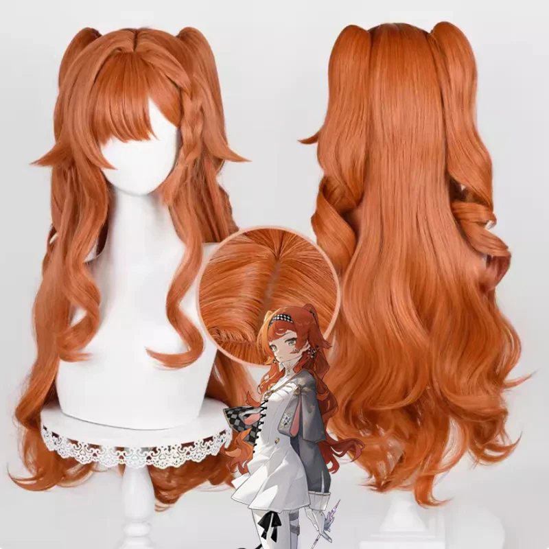 

Game Reverse:1999 Sonetto Cosplay Wig Orange Brown Long Hair Heat Resistant Synthetic Halloween Party Accessories Props