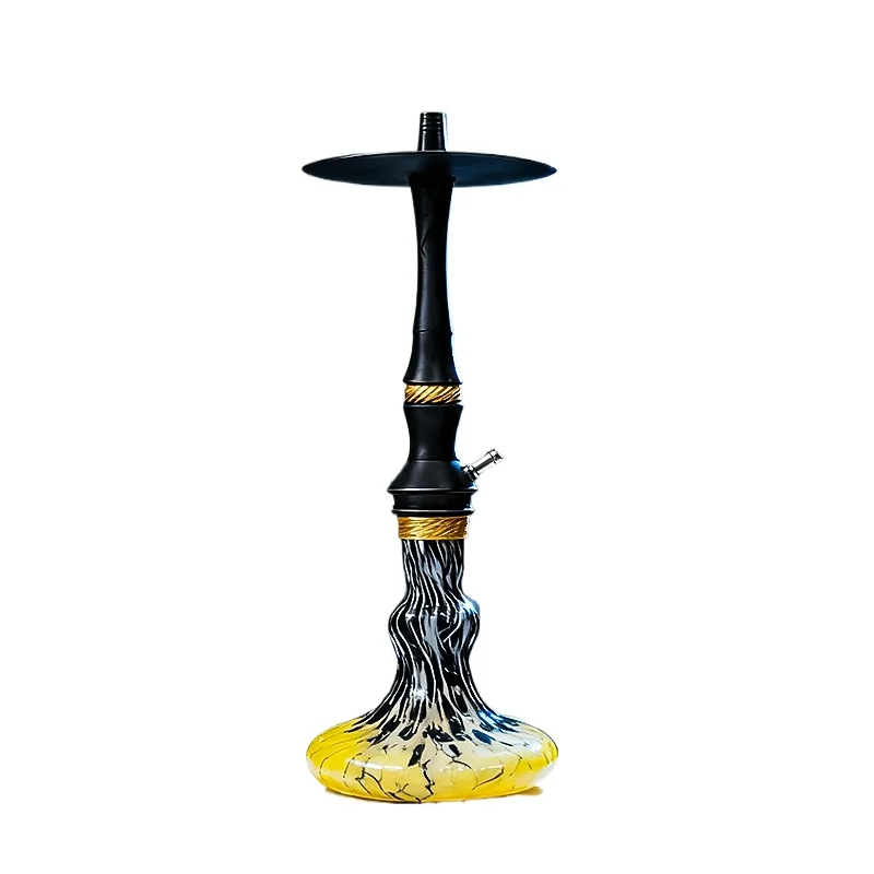 

High-quality party shop luxury aluminum alloy hookah high-grade glass hookah fancy