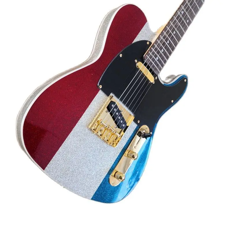 Classic 6-string Electric Guitar 22 Frets Humbucker Pickups Gold Accessories DIY Factory Outlet Red White Blue Colors Flag