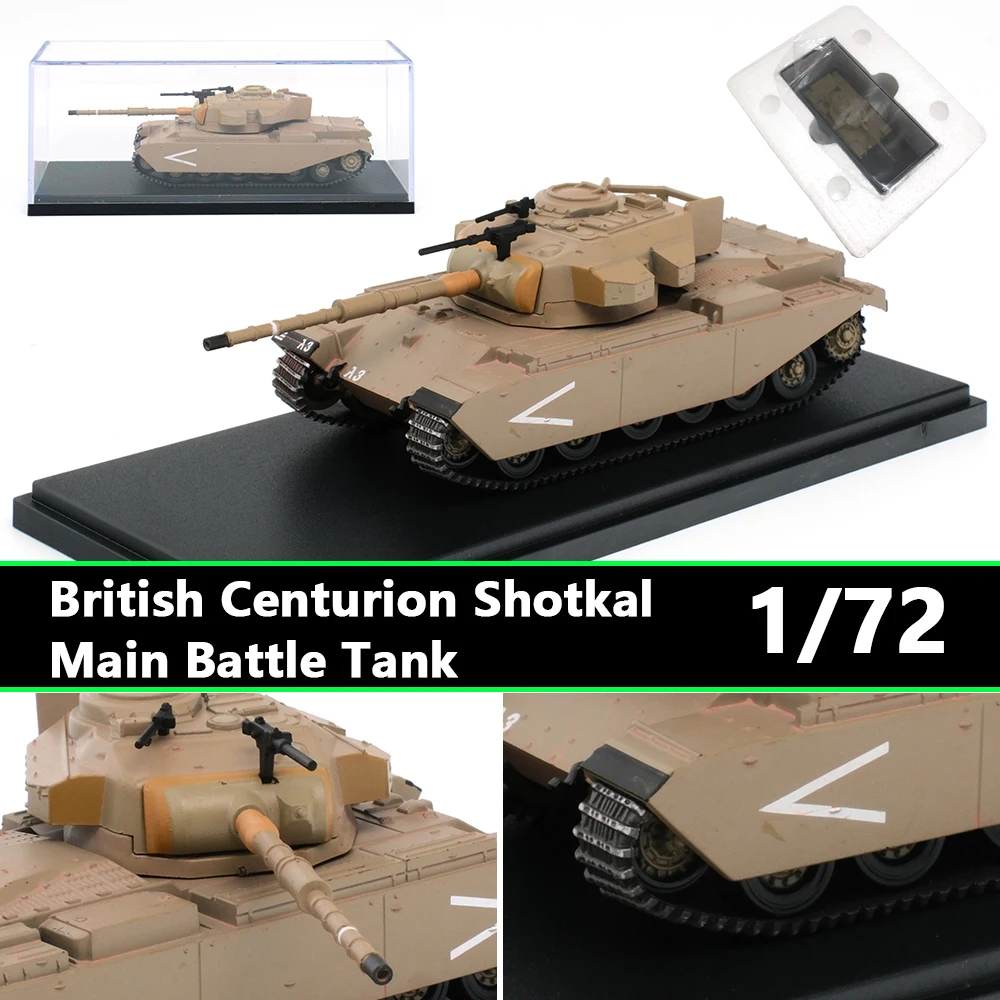 1/72 British Centurion Schottkar Main Battle Tank Model Battery Turnable Collectible Ornament Kids Toys Car Collection