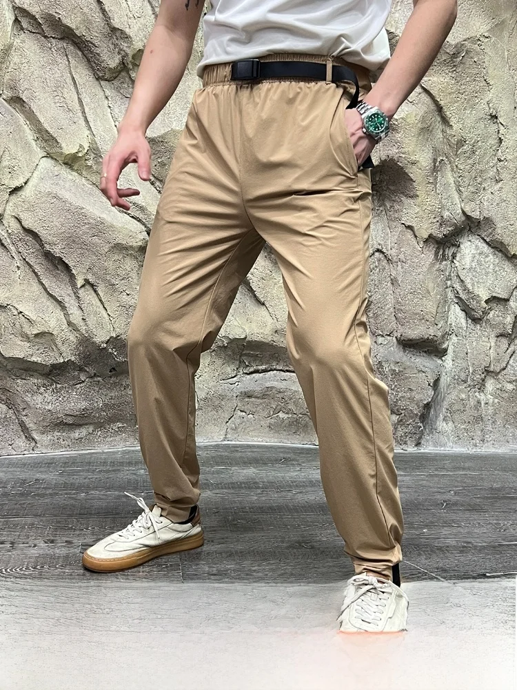 

Lightweight DWR Waterproof Fabric Outdoor Qui Dry Breathable Elastic Casual Pants Straight Leg Elastic Waist mid Waist Long...