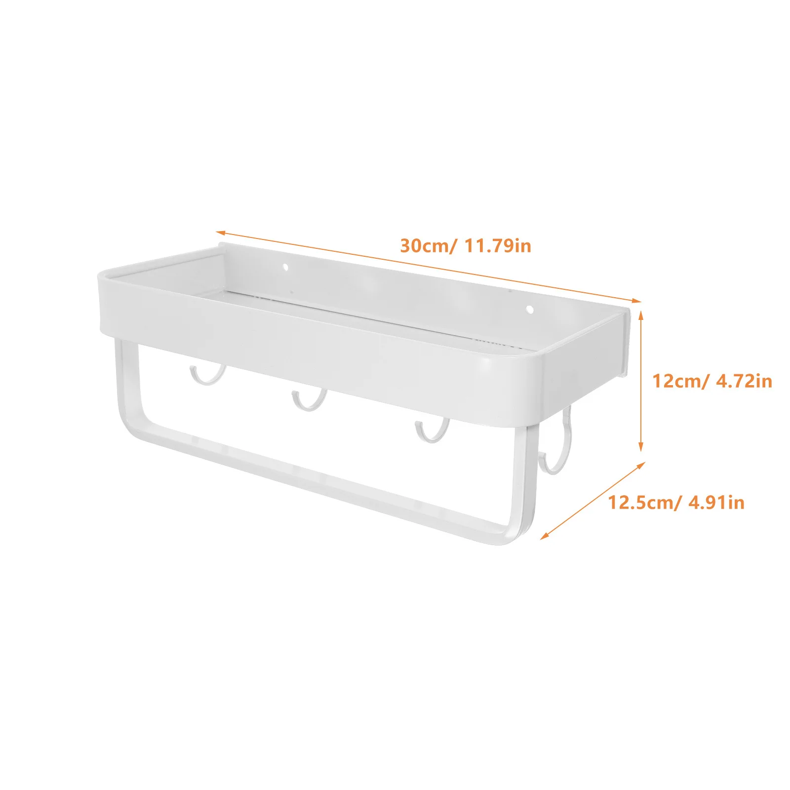 الحمام الحائط منشفة رف الألومنيوم الجرف مقاومة للتآكل العائمة حامل العملي حمام تخزين الرف #4
