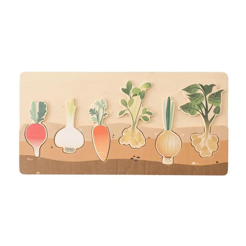 Vegetable Puzzle Wood Montessori brinquedos educativos para crianças, jogo de correspondência, coordenação mão-olho, prática motora fina