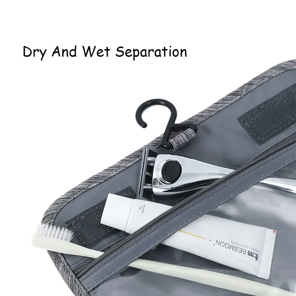 Large Capacity with Hook Water-resistant Travel Toiletry Bag Makeup Case Cosmetic Organizer Bag Hanging Makeup Bag