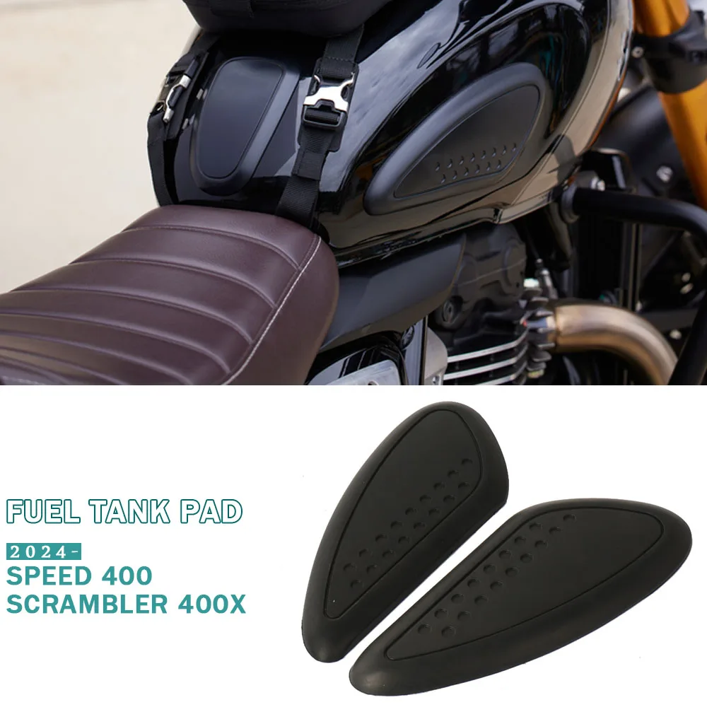 Motorcycle Tank Pad Non-slip Side Fuel Rubber Waterproof Stickers For Speed SPEED 400 For Scrambler 400X 2024 2025