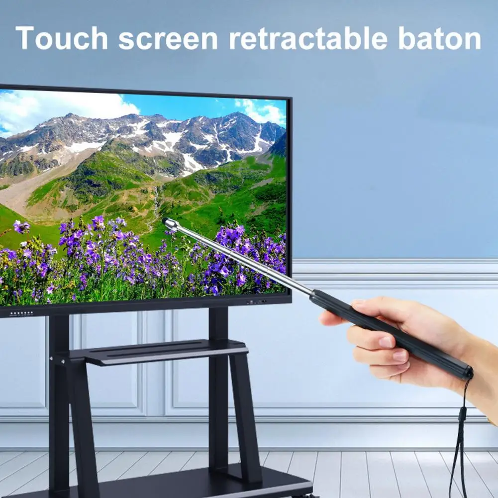 Telescopic Pointer Stick High Sensitivity Extendable Non-slip with Lanyard Multipurpose Metal Extendable Pointer Touch Screen St