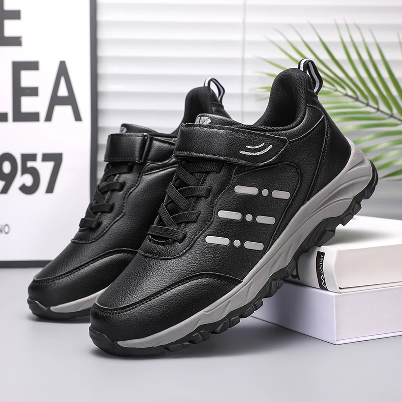 Herren-Sneaker, wasserdicht, bequem, strapazierfähig, Wanderschuhe, klassische unifarbene Outdoor-Camping-Freizeitschuhe, klobige Sneaker – Detail 5