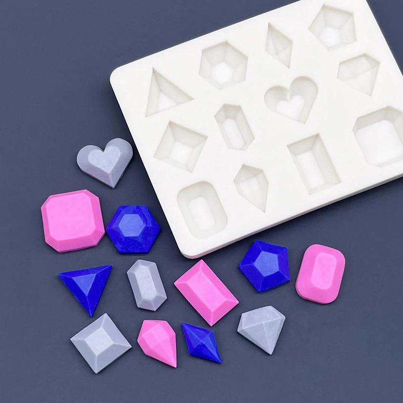 Gemstone Diamond Silicone Sugarcraft Mold Fondant Cake Decorating Tools Candy Clay Cupcake Chocolate Baking Mold