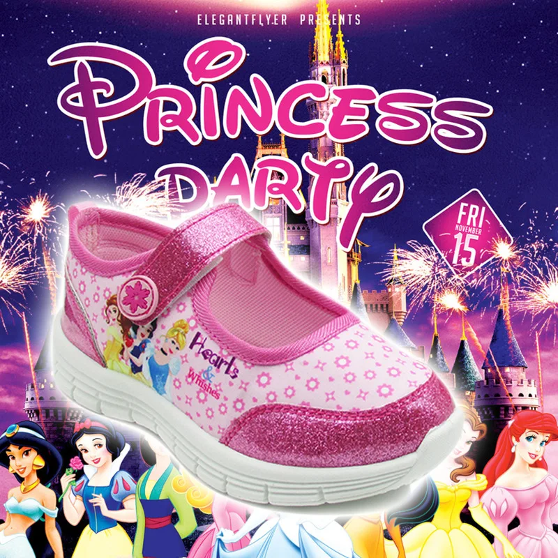 

Kids'Casual Shoes Sneakers Snow White Cartoon PU Leather Summer Shoes For Girls Anti-slip Breathable Pink Shoes Size 25-30