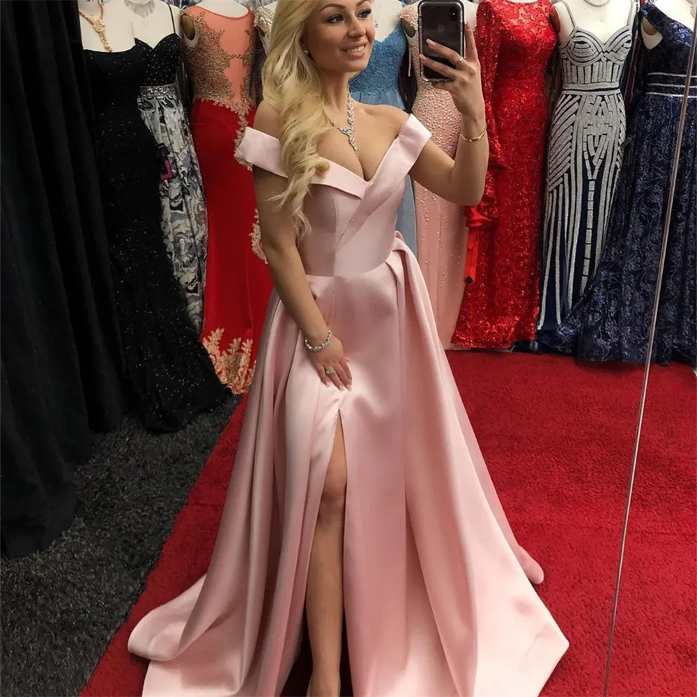 

2024 Prom Elegant Ladies Off Shoulder High Slit Long Gown Celebrity Robe Evening Gown Wedding Party Evening Gown