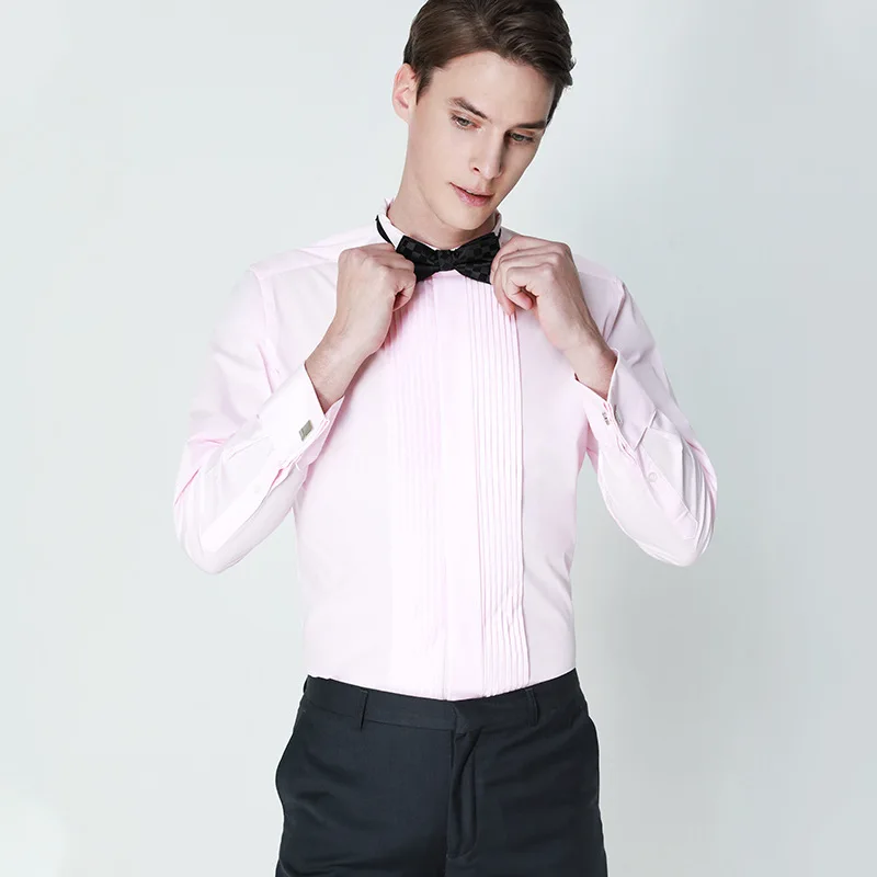 2023 New French Suit Shirt Wedding Groom Best Man Shirt Activity Banquet Performance Clothing Group Send Bow Tie