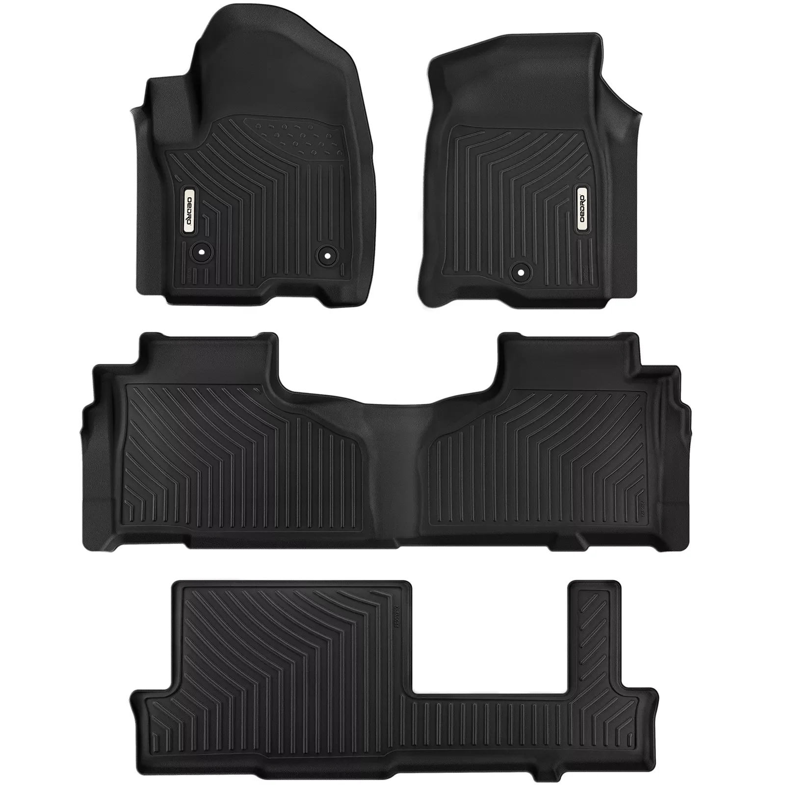 OEDRO 3D Floor Mats Liners for 2021-2024 Chevry Tahoe/GMC Yukon TPE Rubber All-Weather